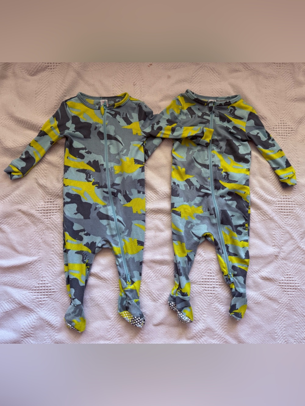 Joe Fresh Dinosaur Camo Footed Sleepers | 3-6M | TWIN